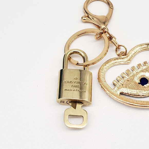 Authentic Louis Vuitton Lock & Key with unbranded Evil Eye Bagcharm, Keycharm - Picture 4 of 8